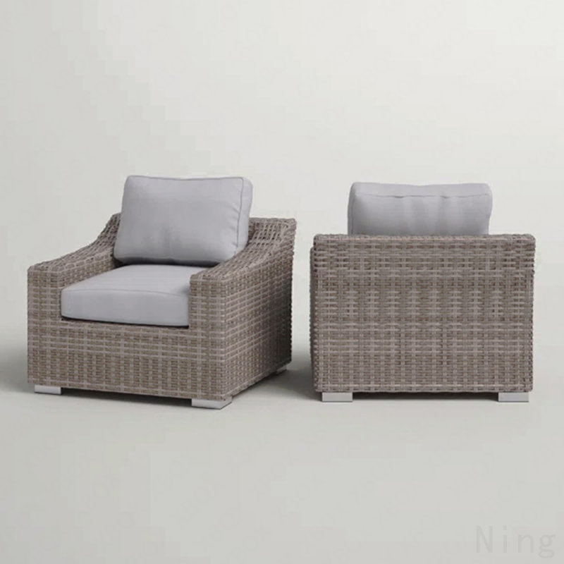 Chaise de patio avec coussins 2, Gris