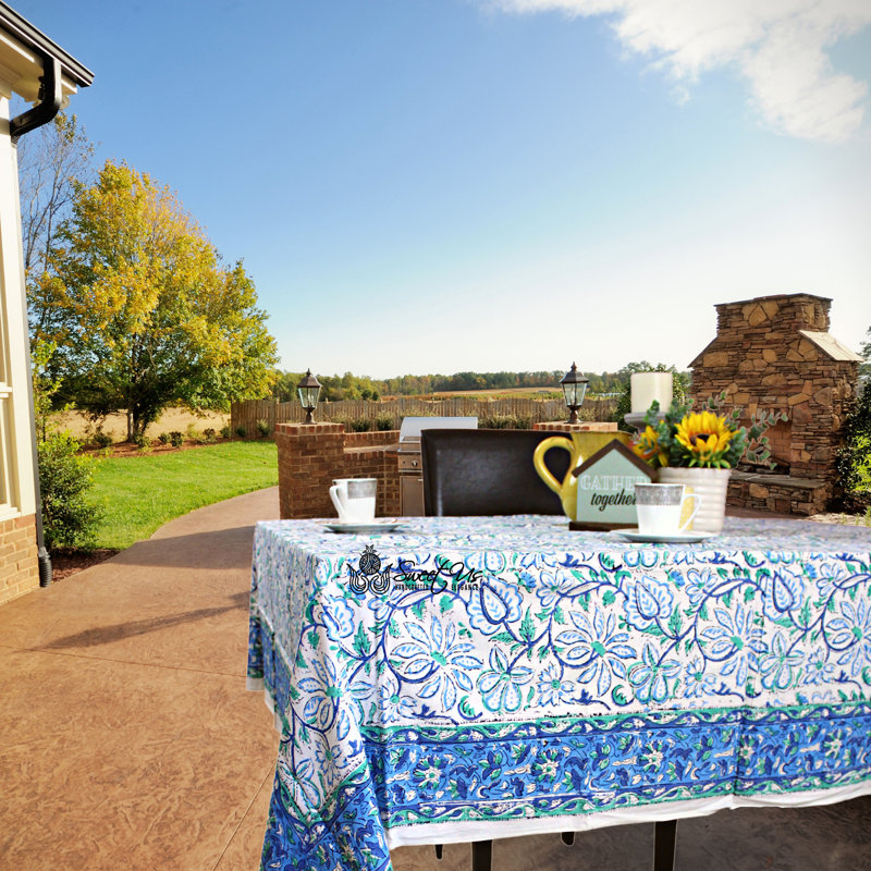 Cotton Floral Tablecloth Square