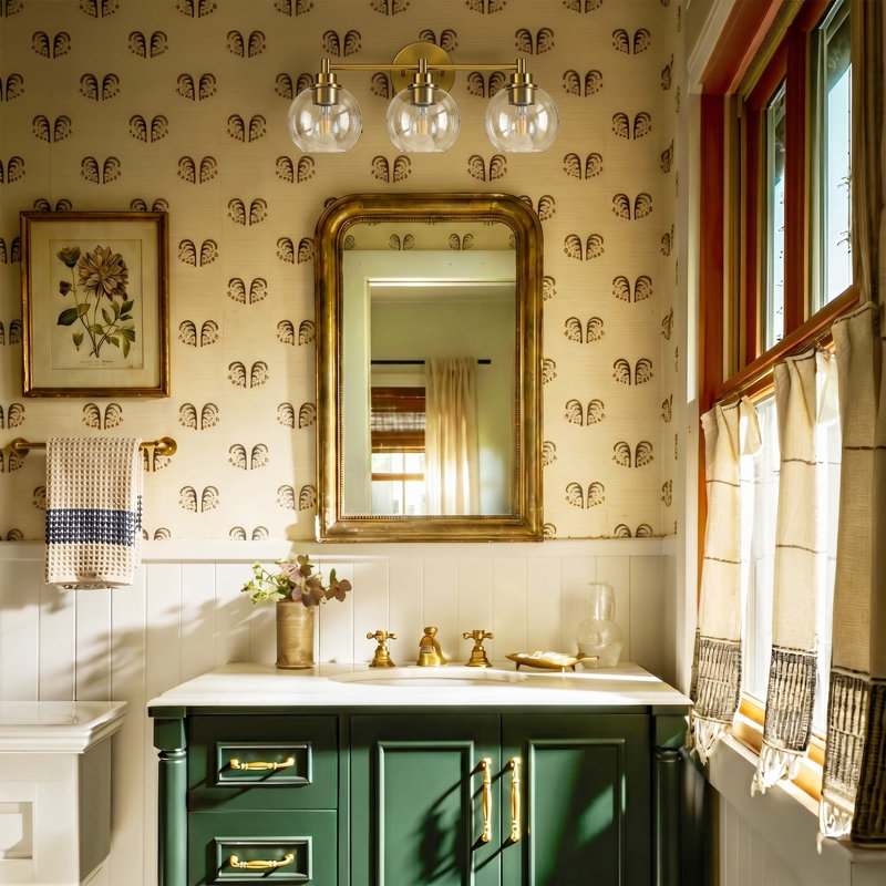 Éclairage pour meuble-lavabo Shelburn, Laiton antique, 3