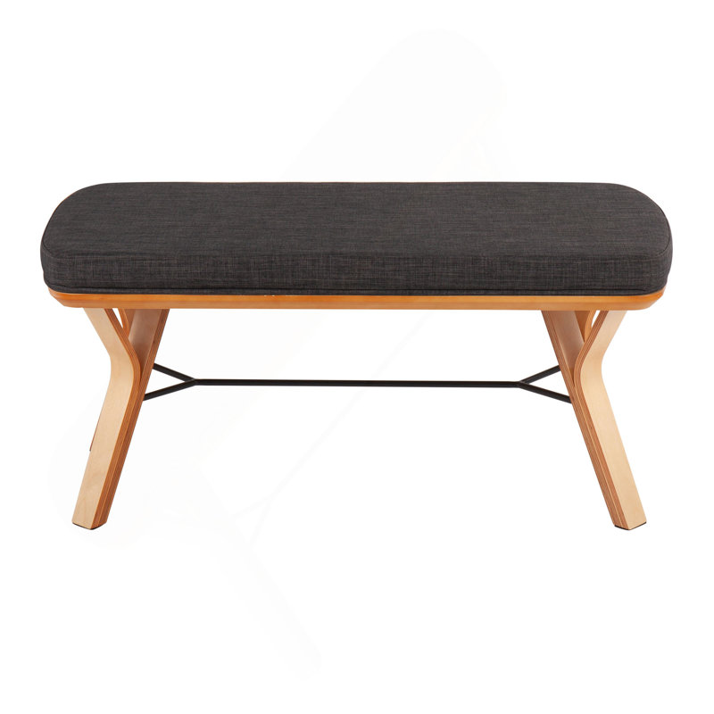 Banc 1 pièce Mid-Century, Gris anthracite