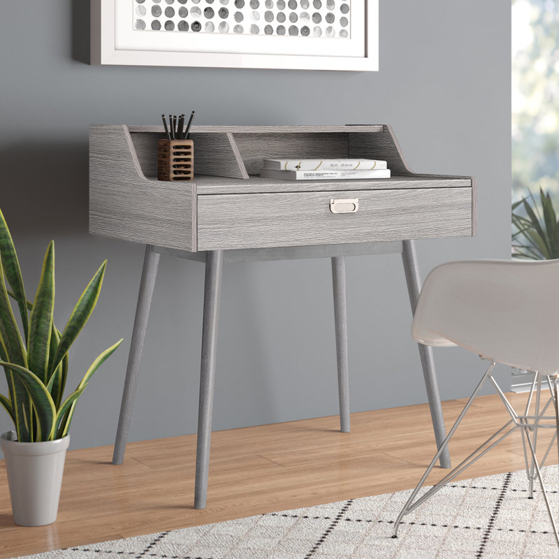 Secrétaire avec bahut Verdugo de P 23,62 po x l 32, 68 po x H 35, 43 po, Gris