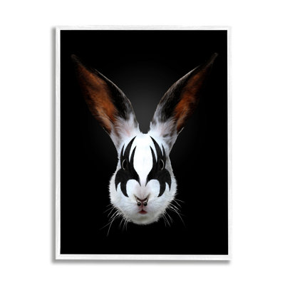 " Abstract Rabbit Bunny Makeup Head Black Background " by Robert Farkas