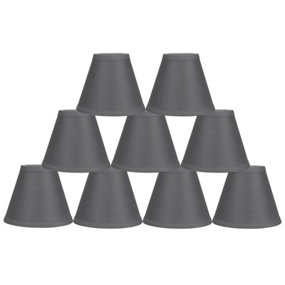 Gray linen candelabra lampshades, set of 9