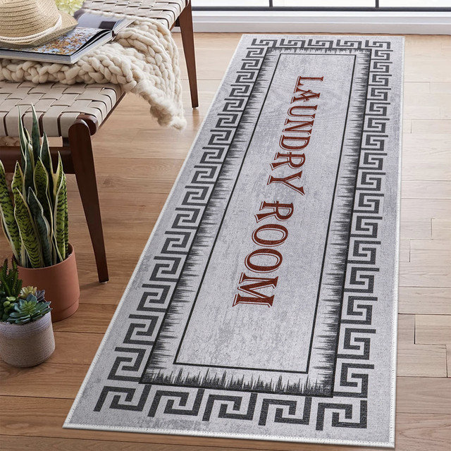 Tapis de couloir antidérapant et lavable - Tapis de lessive 20 x 59 pouces 70% coton