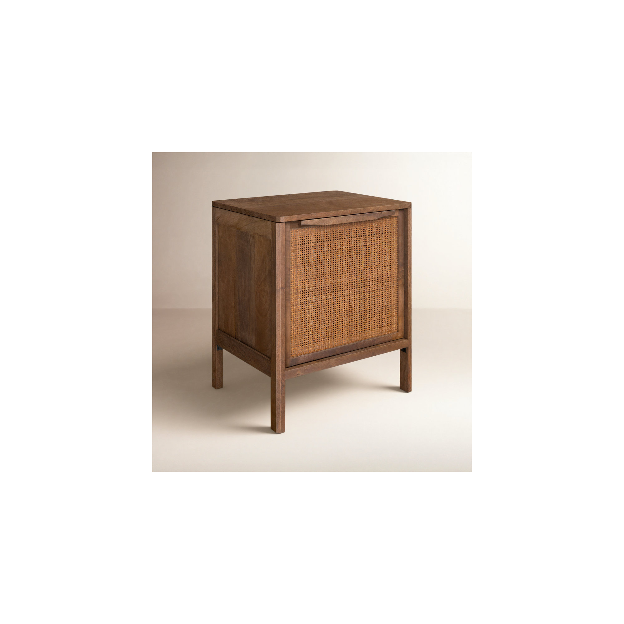 Nellie Cane Nightstand, Brown Wash/Brown Cane, Left