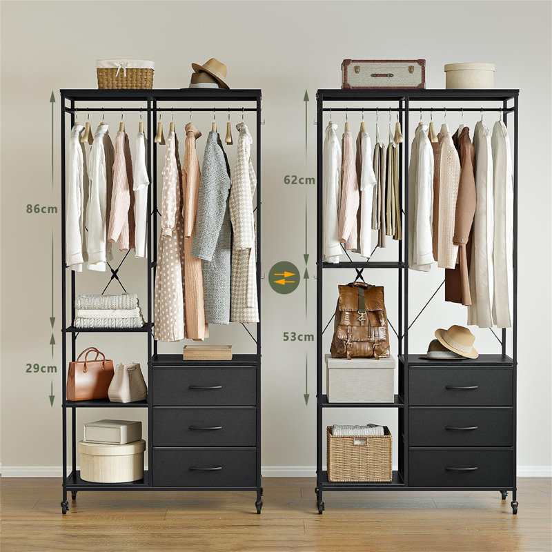 84cm Rolling Clothing Rack, Black