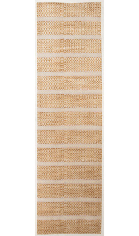 Hand Loomed Striped Area Rug in Gold