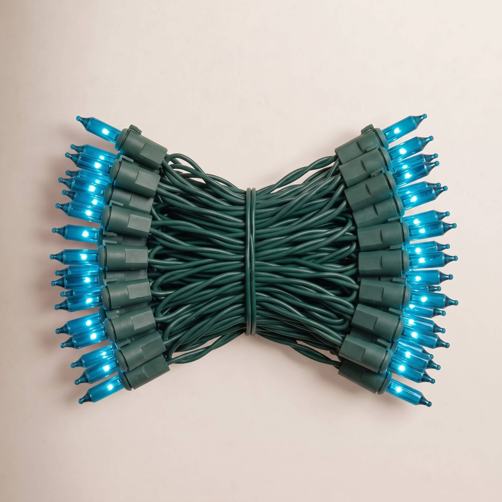 Mini Christmas String Lights, 23' L, Teal/Green