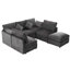 86,6 po Canapé modulaire Canapé modulaire en U Canapé-lit Canapé-lit en L avec repose-pieds mobile et deux ports USB pour le salon-1212750860