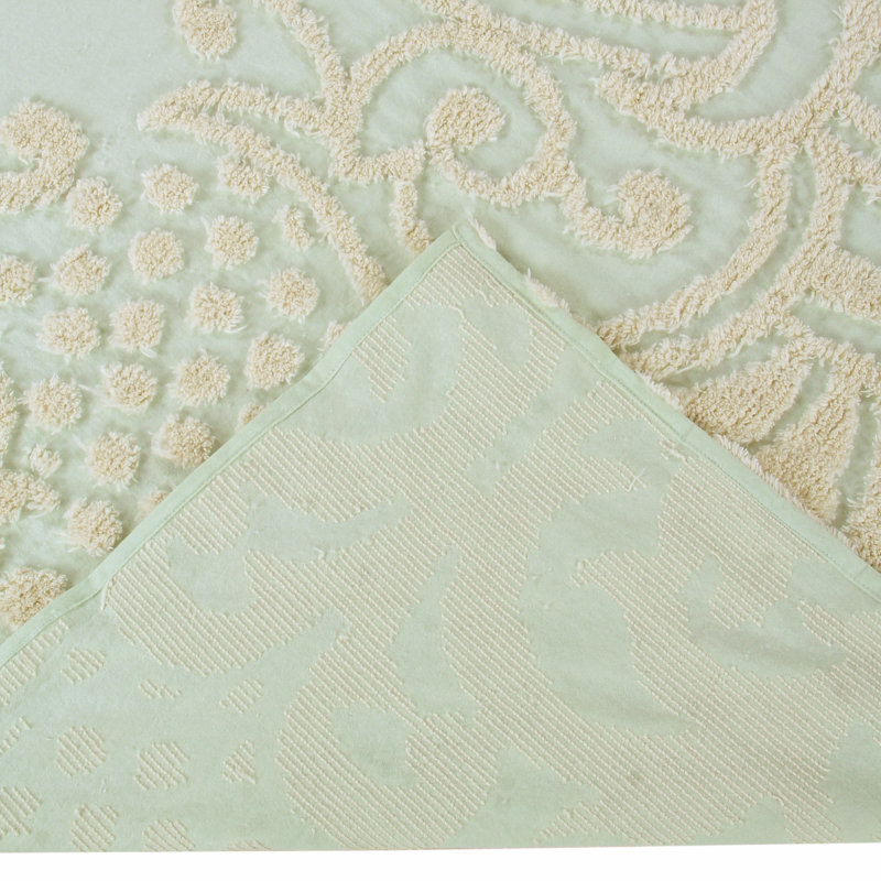 Couvre-lit / couvre-lit à motif floral 100% coton Florence, Ensemble de courtepointe grand, Sauge