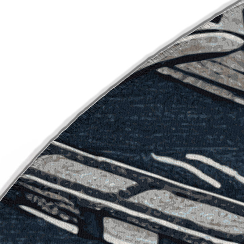 Tapis intérieur et extérieur gris Transport, Rond 5 pi