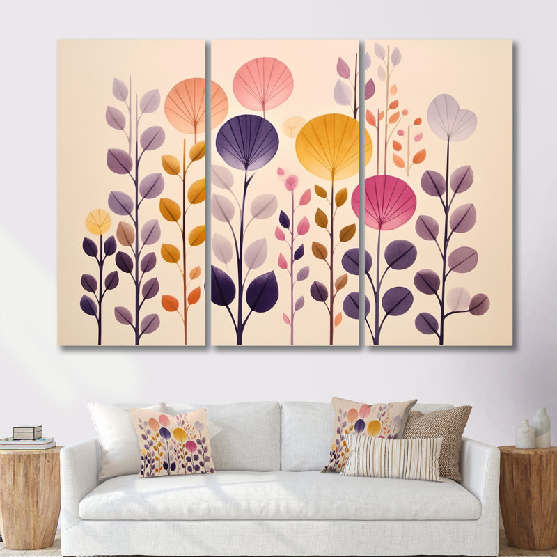 Ensemble de décorations murales Botanicals, H 28 po x l 36 po x P 1 po, Toile tendue