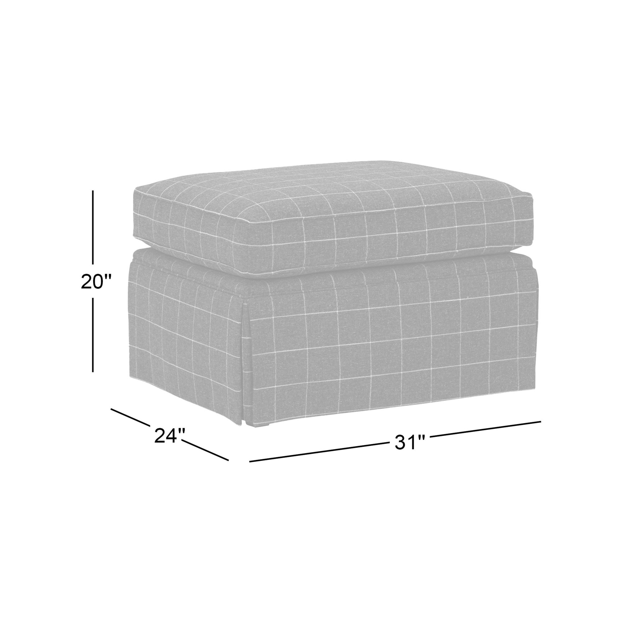 Masset Upholstered Ottoman, Ida Beige
