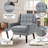 Gillermina Button Tufted Back Linen Blend Armchair-367076781