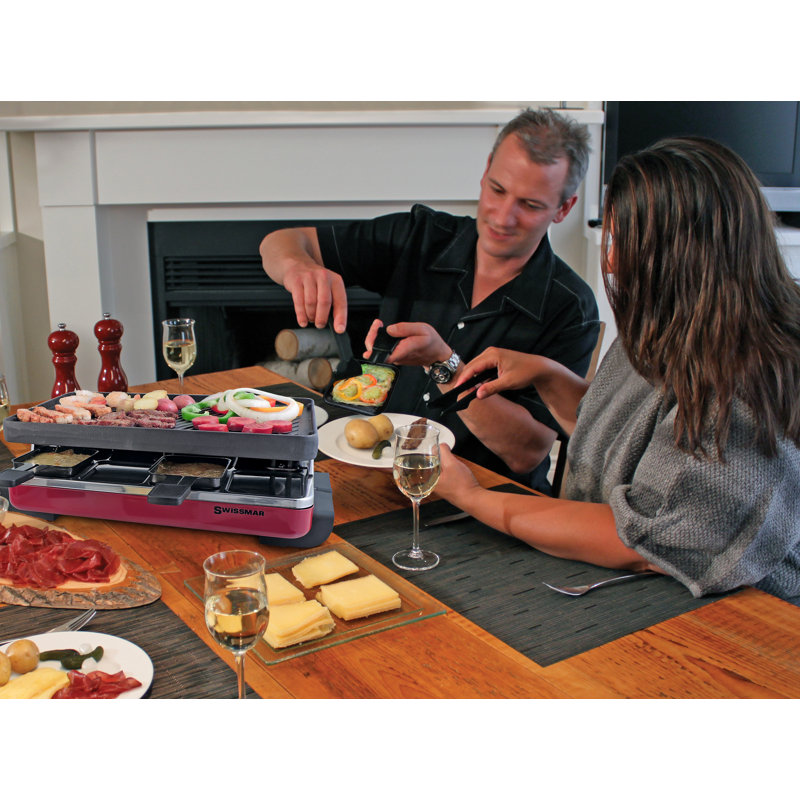 Swissmar 8 Person Classic Raclette Grill with Reversible Cast Aluminum Non-Stick Grill Plate