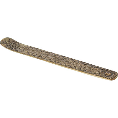 Hosley Antique Gold Aluminium Incense Holders. Set of 6 Each 9.5-Inch-Long Holder, Rich Antique Gold Finish Adding Rustic Charm to Any Room, Perfect for Home Ambiance and Décor