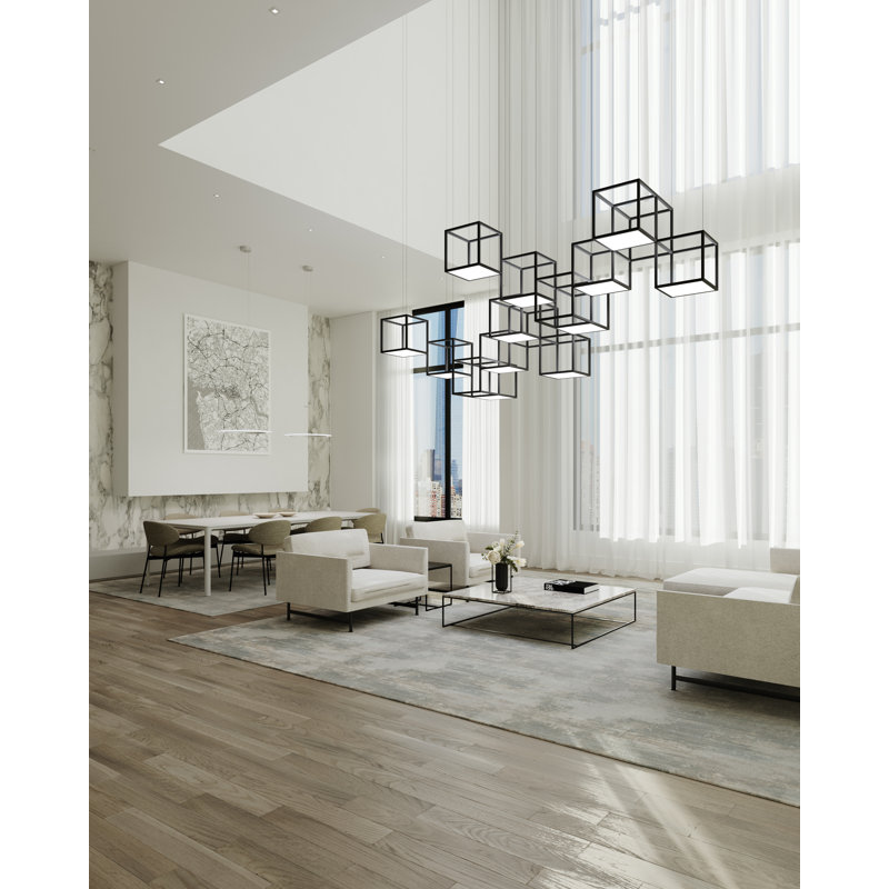 Cubix 12 - Light LED Chandelier, 6