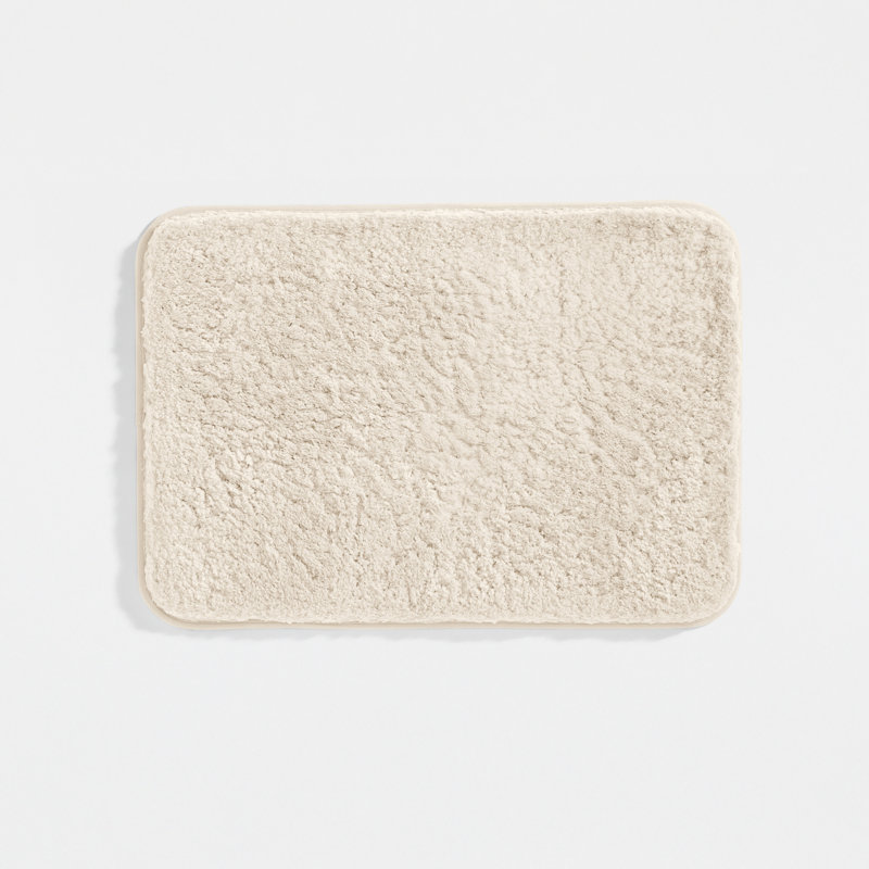 Tapis de bain moelleux avec envers en caoutchouc antidérapant, L 24 po x l 17 po, Ivoire ivoire