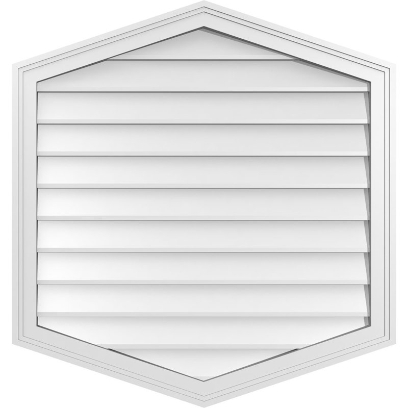 Ventilé vertical à pignon vertical 4/12 po, H 34 po x l 32 po x P 1,5 po