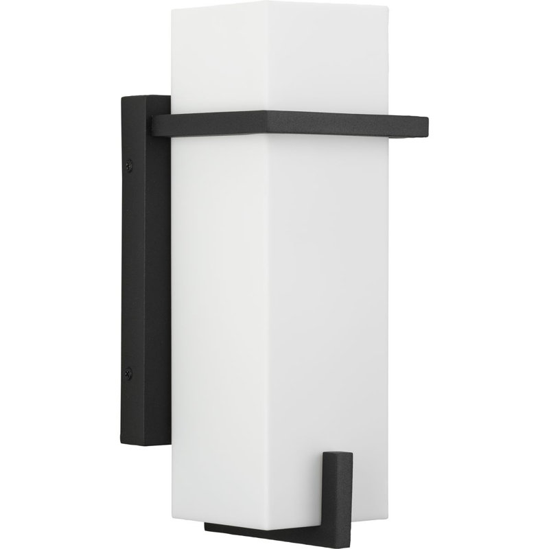 Petite lanterne murale d'extérieur moderne à une lumière, Noir, H 12,5 po x l 5,25 po x P 5 po