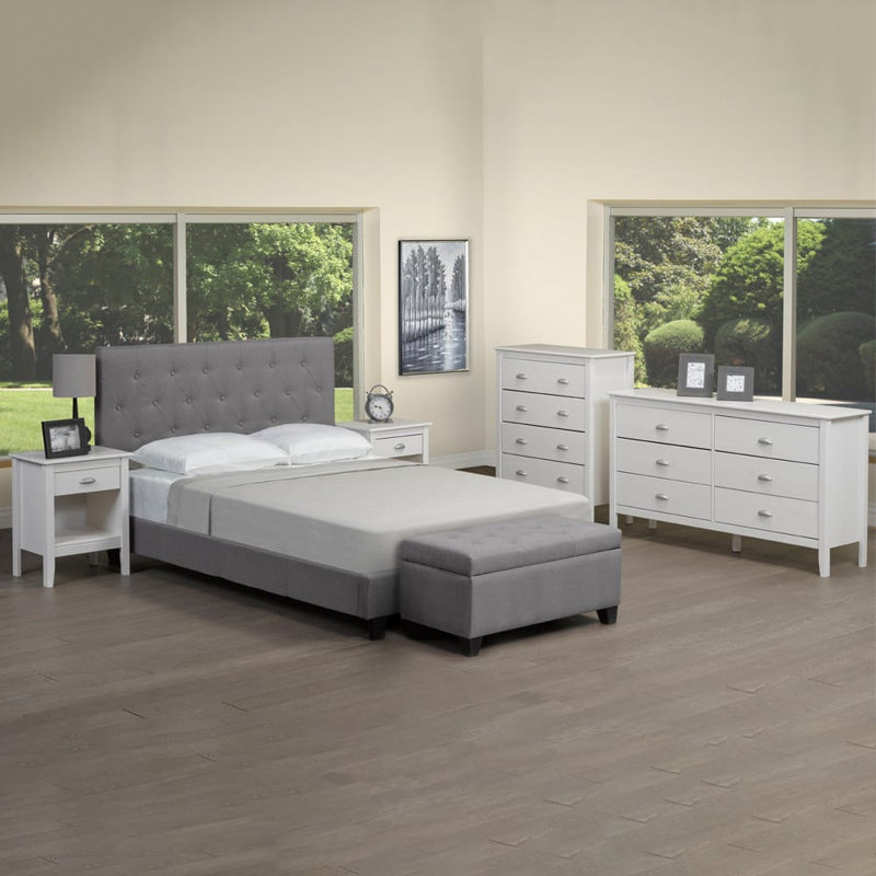Lit Diamond - Blanc, gris