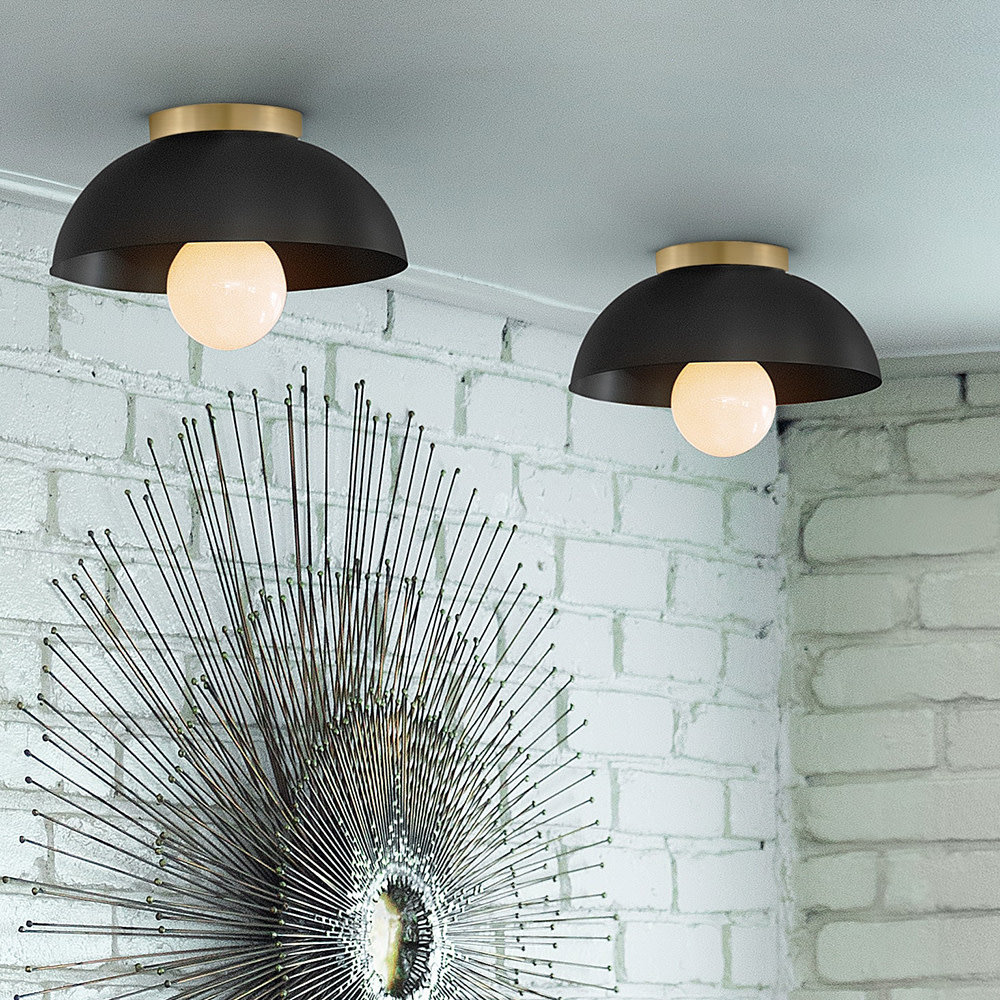 Kebo Single Light Flush Mount, Black