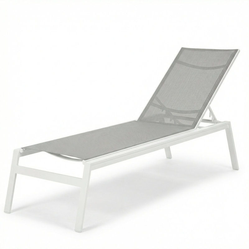  Skyway Chaise, Augustine Alloy II Sling/River White