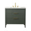 Meuble-lavabo simple 36 po avec plateau en pierre reconstituée Bilroy