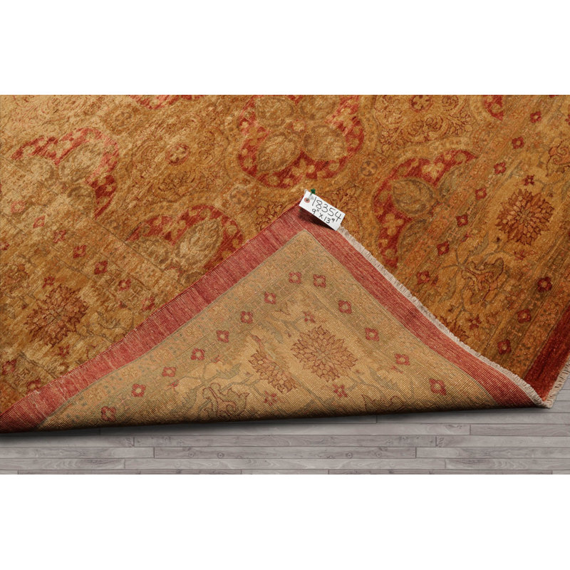 Tapis rectangulaire en laine 9 pi 11 po x 13 pi 9 po One-of-a-Kind