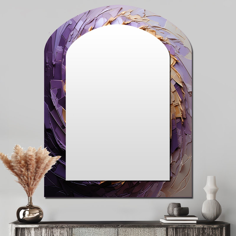 Miroir mural beige mauve spiralé Minimalisme, 43 po x 33 po