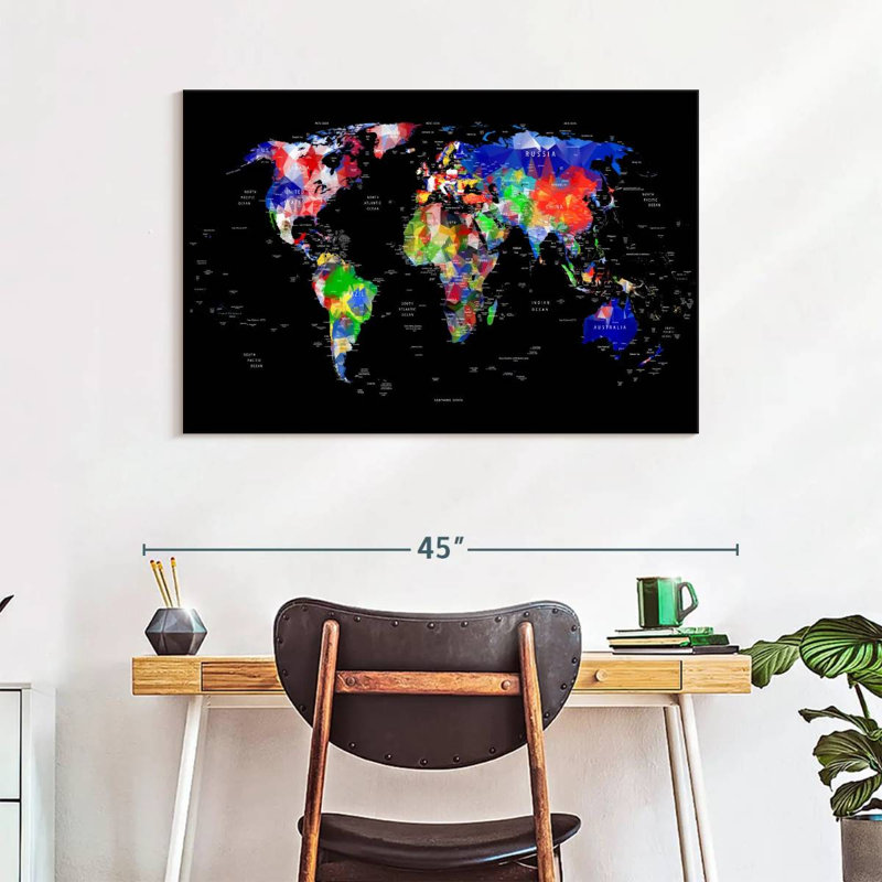 Aliaz Geometric Map, 26" H x 39" W