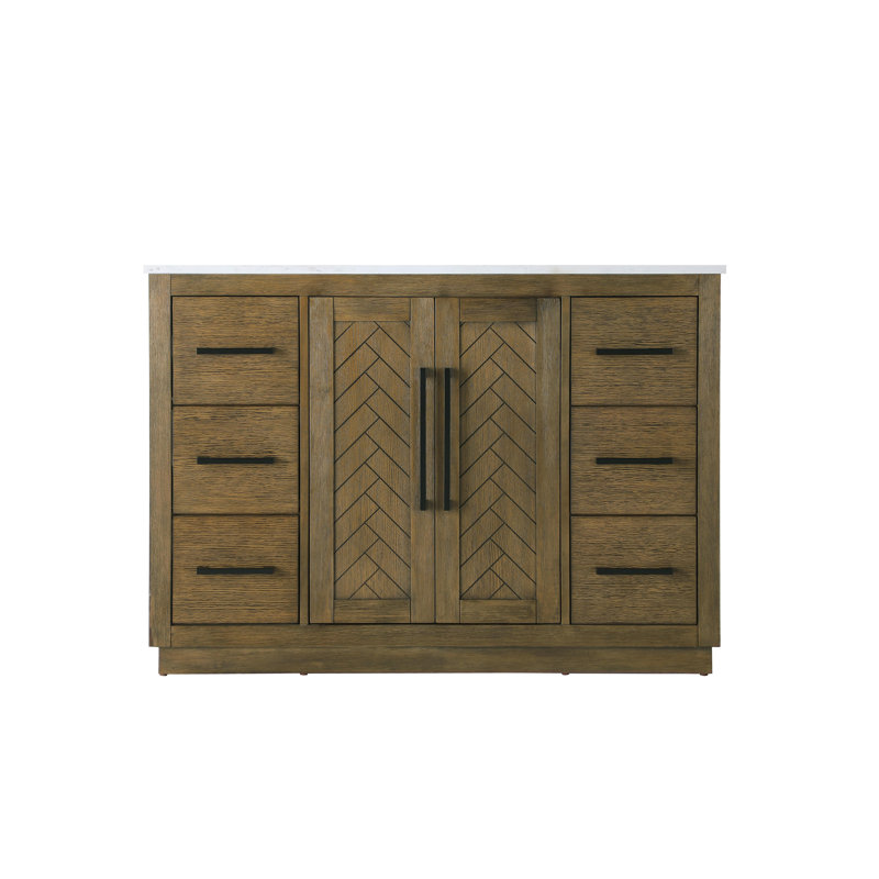 48 inch Single Bathroom Vanity, Hazel Oak