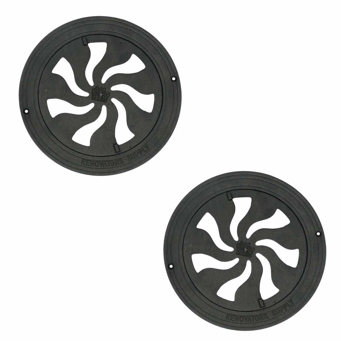 The Renovators Supply Inc. 9.75 x 9.75 Aluminum Round Heat Register Wall Floor  Vent in Black | Wayfair