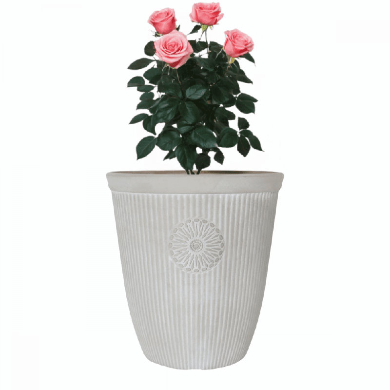 Tall Somerville Planter -  100% Recycled Plastic Plant Pot, 42cm H x 40.5cm W x 40.5cm D, White
