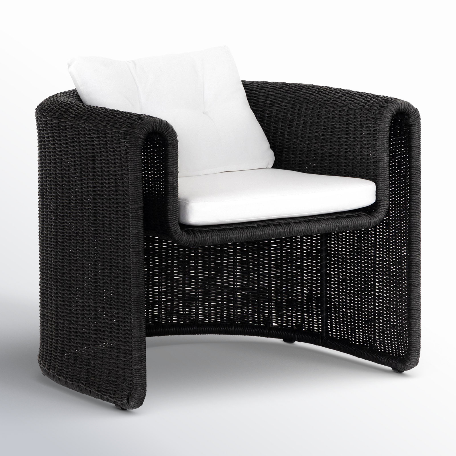 Mahi Wicker Outdoor Lounge Chair, Black