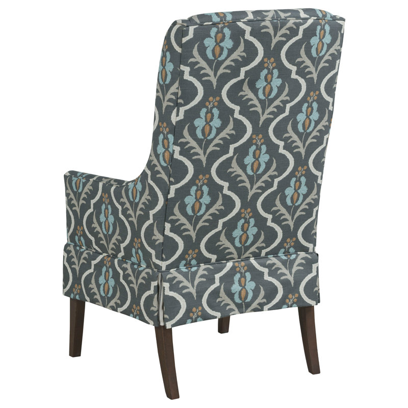 Reed Upholstered Arm Chair, Hazelnut, 9953 Slate Blue