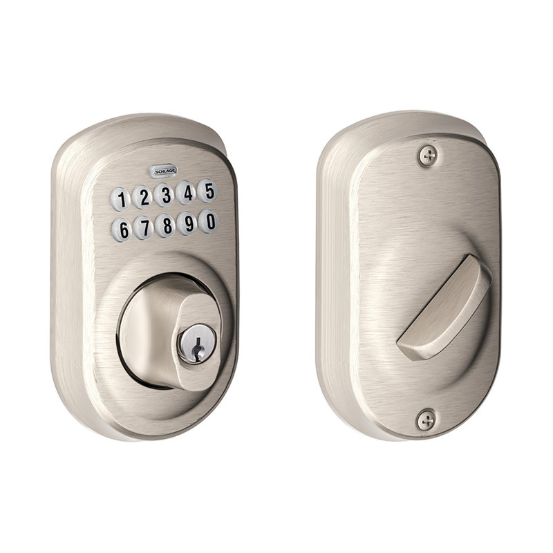 Schlage Keypad Deadbolt with Plymouth Trim, Satin Nickel