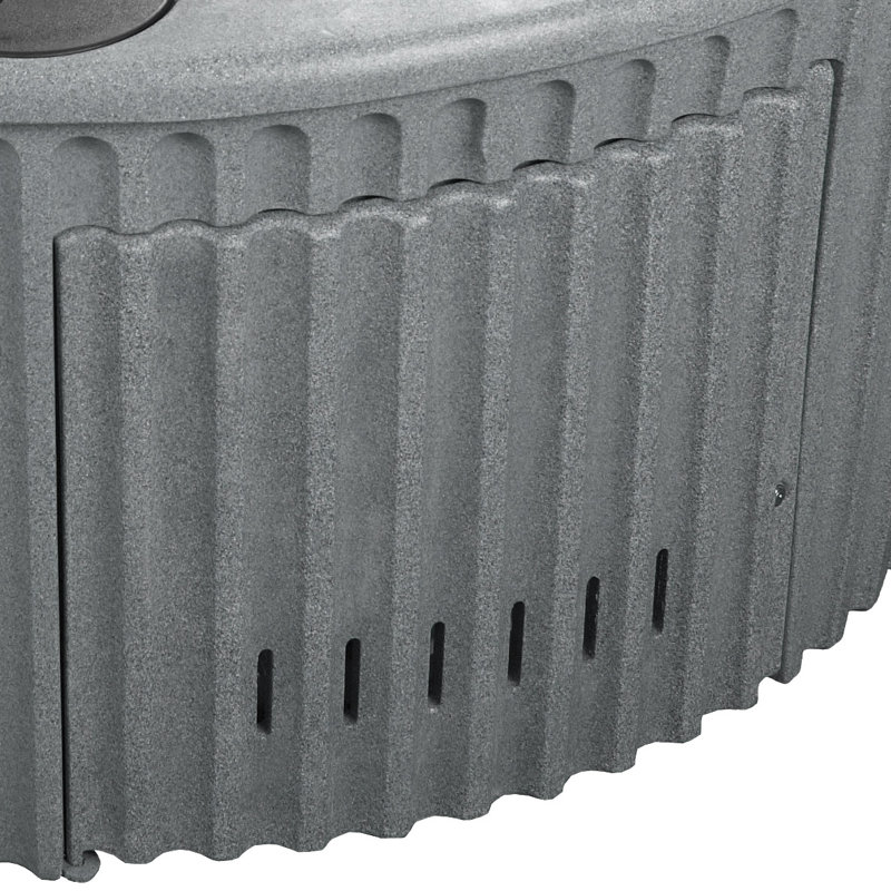 Gray Round 6-Person Polyethylene Hot Tub with 20 Jets