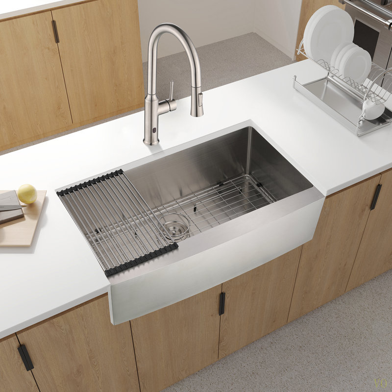 Évier de cuisine en acier inoxydable à tablier simple 33 po x 21 po x 10 po Farmhouse