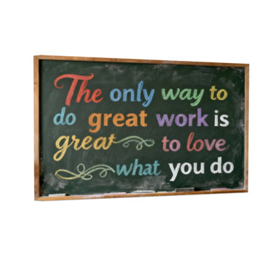 Text & Numbers The Only Way To Do Great Work Is To Love What You Do