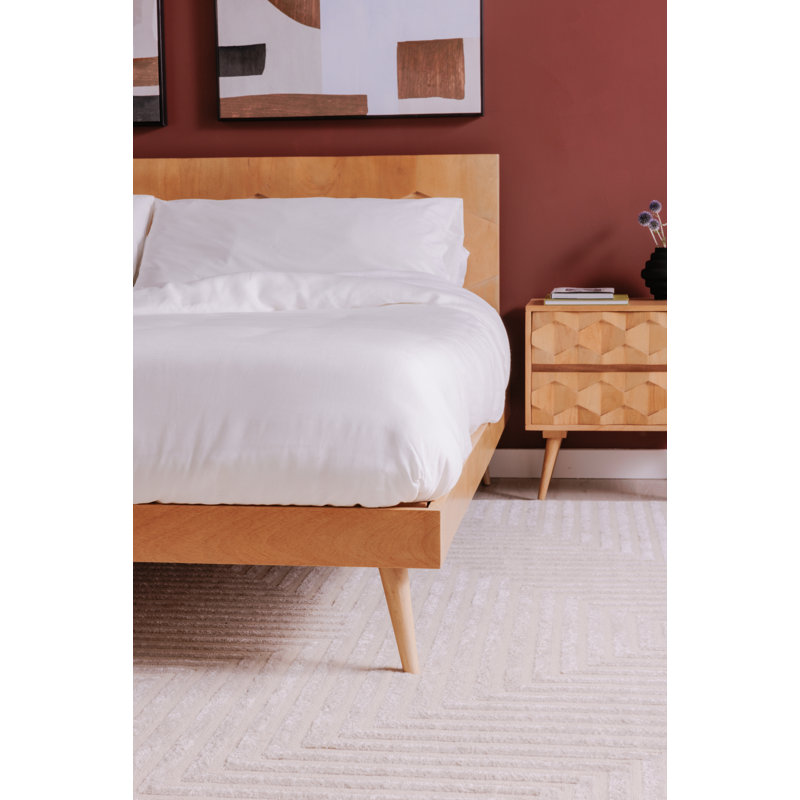 Alice 2 - Drawer Solid Wood Nightstand