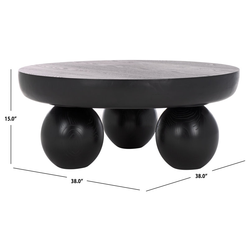 Hayliette Solid Wood Coffee Table, Black