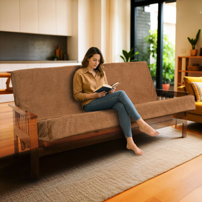 Matelas de futon en mousse à mémoire de forme, très grand, housse lavable avec fermeture à glissière robuste. Pliable pour les espaces de vie et de lit d'invités dans les immeubles d'appartements. Bronze, infusion de couleur attrayante, housse amovible