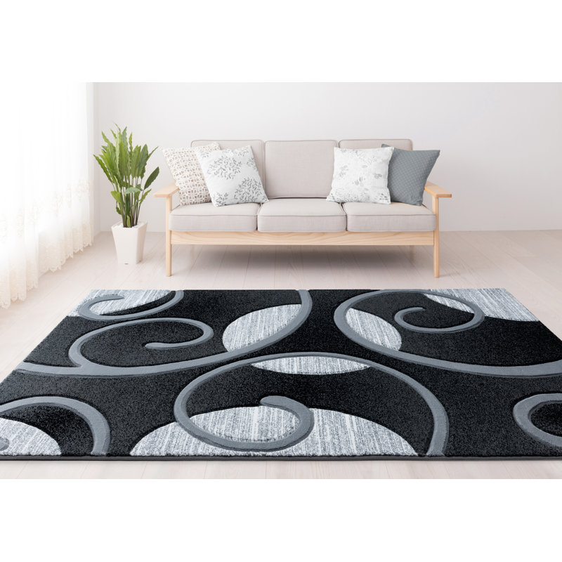 Tapis cachemire gris Zabala, Rectangle 1 pi 10 po x 2 pi 8 po