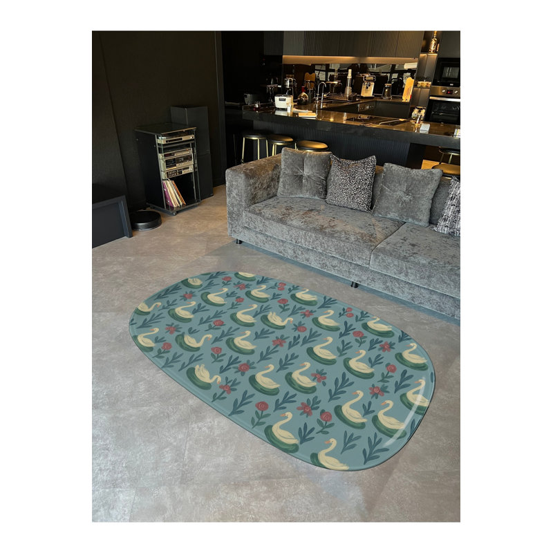 Tapis bleu Mosso, 3'11" x 5'11"