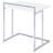 White High Gloss Rectangular Top Snack Table With Metal Legs