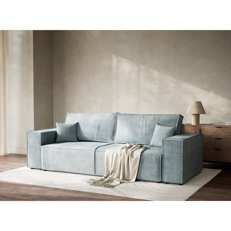 3 Seater Reclining Sofa, Light blue