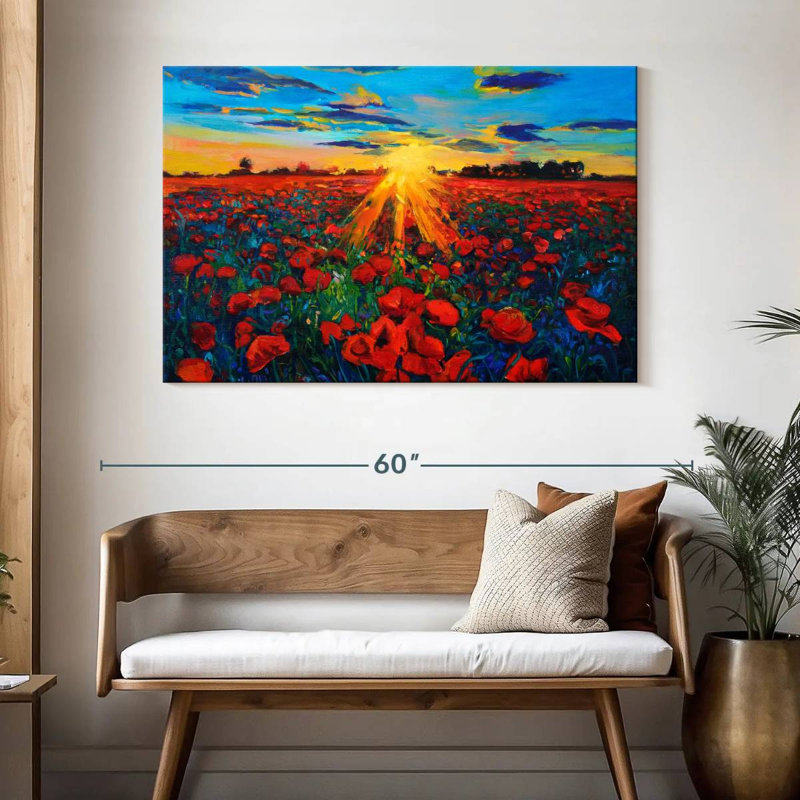 Alvord Poppy Field Golden Hour, H 32 po x l 48 po