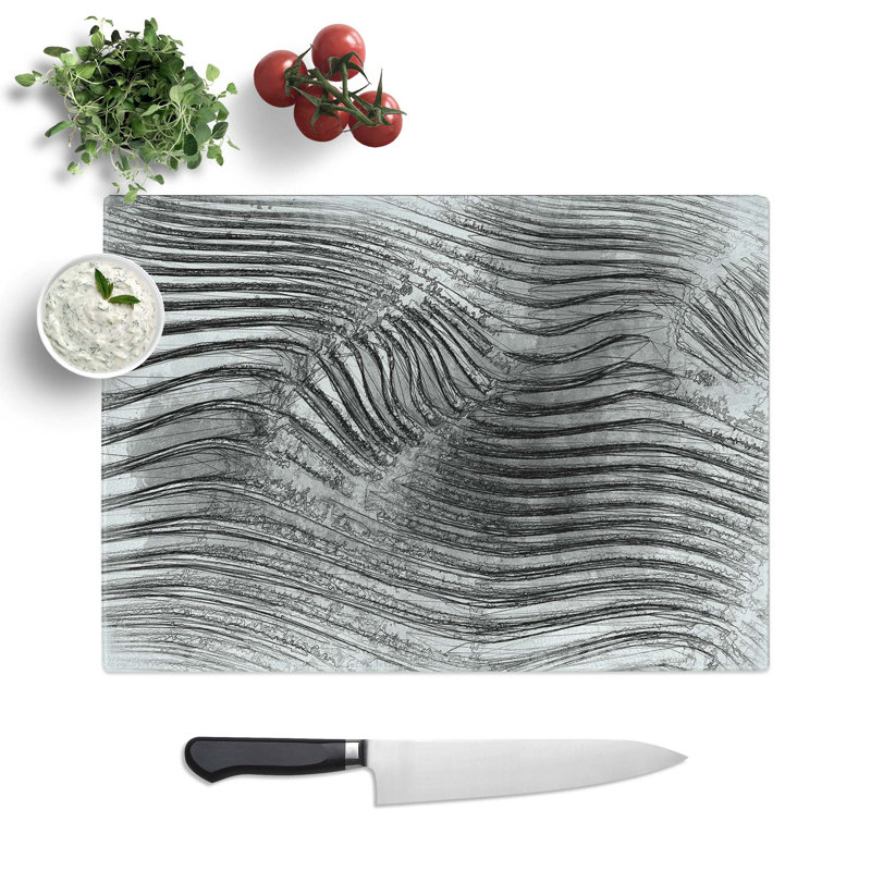 Tempered Glass Optical Illusion Chopping Board, 39 cm W x 28.5 cm L