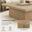 Table basse 35 pouces carrée avec finition en bois naturel pour le salon